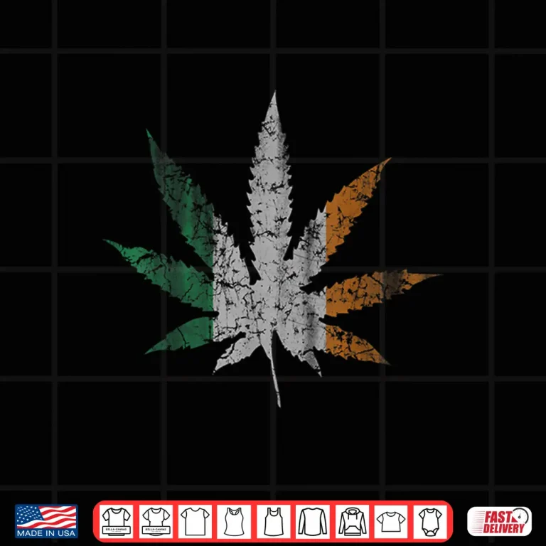 Design Irish Marijuana Pot Leaf Cannabis St Patricks Day 420 Weed Shirt