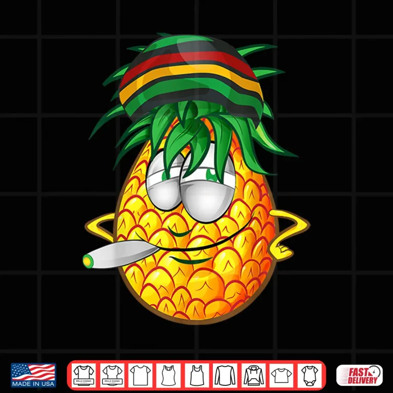 Design Marijuana Smoking Funny Pineapple Rasta Weed Stoner 420 Shirt