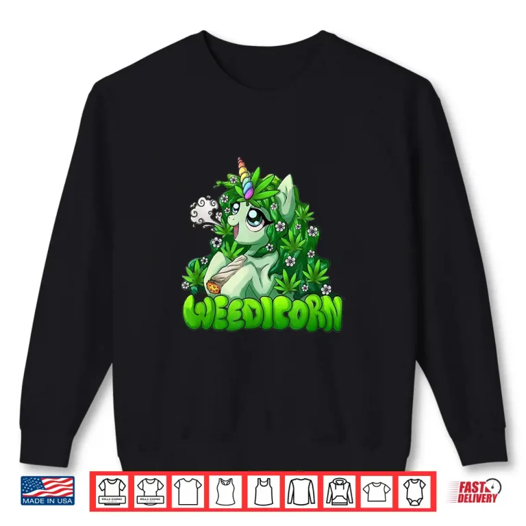 Sweatshirt Weedicorn 420 Day Marijuana Leaf Funny Unicorn Shirt