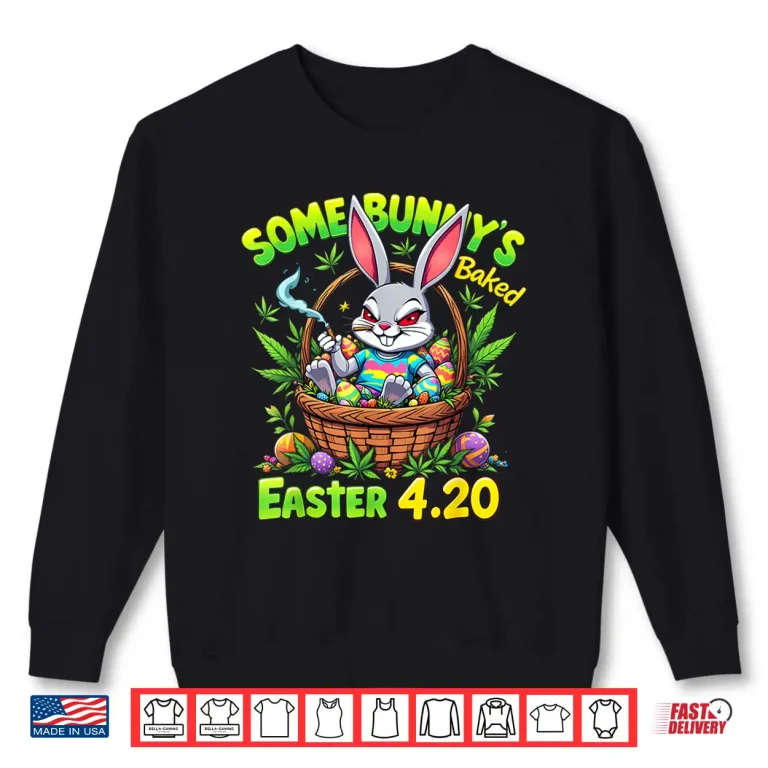 Sweatshirt 420 Day 420 Easter Bunny Funny Weed Smoking Rabbit Cannabis Shirt