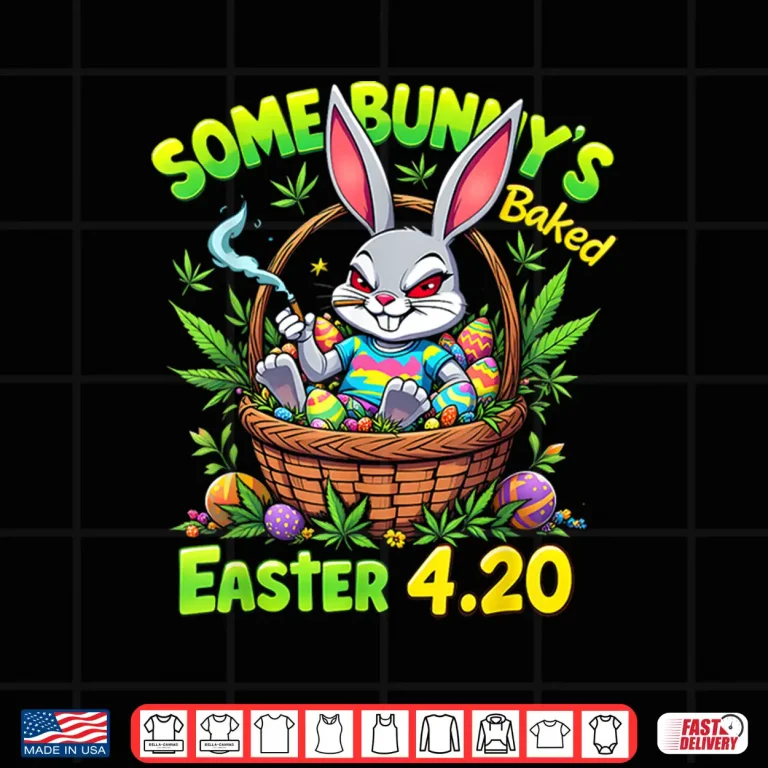 Design 420 Day 420 Easter Bunny Funny Weed Smoking Rabbit Cannabis Shirt