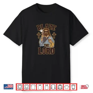 Blaze The Lord Funny Jesus Smoking Weed 420 Day Shirt