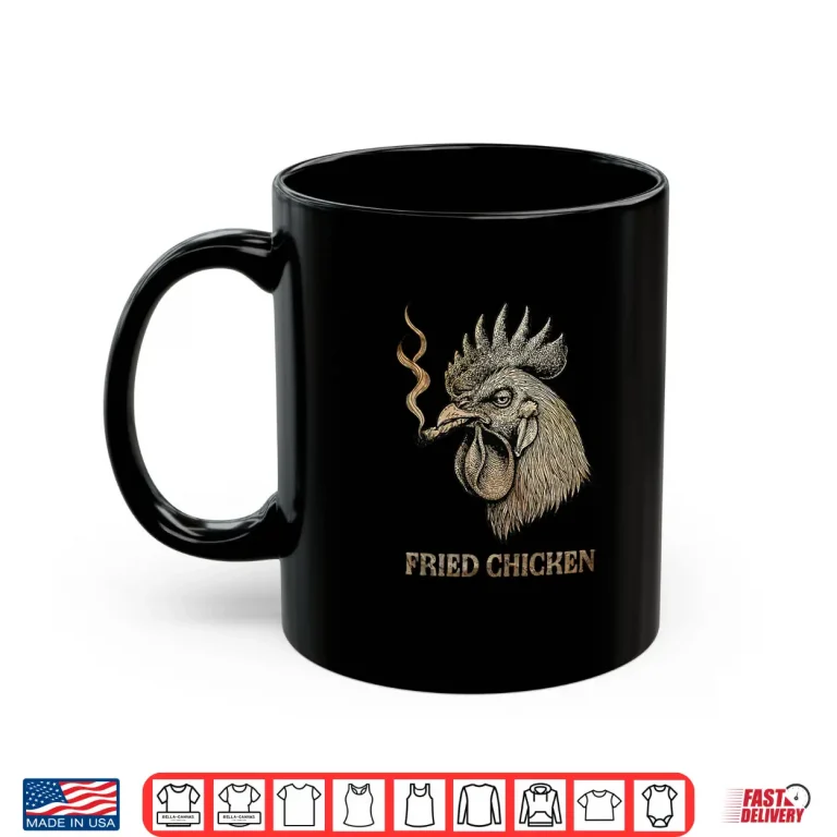 Mug Fried Chicken Smoking Weed 420 Stoner Cannabis Marijuana Shirt