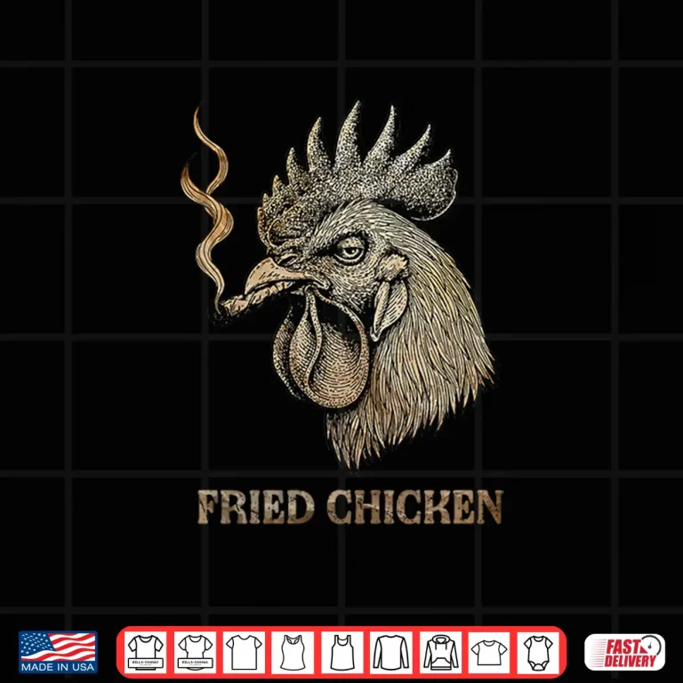 Design Fried Chicken Smoking Weed 420 Stoner Cannabis Marijuana Shirt