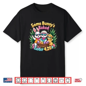 Funny Weed Smoking Rabbit Cannabis 420 Day 420 Easter Bunny Shirt