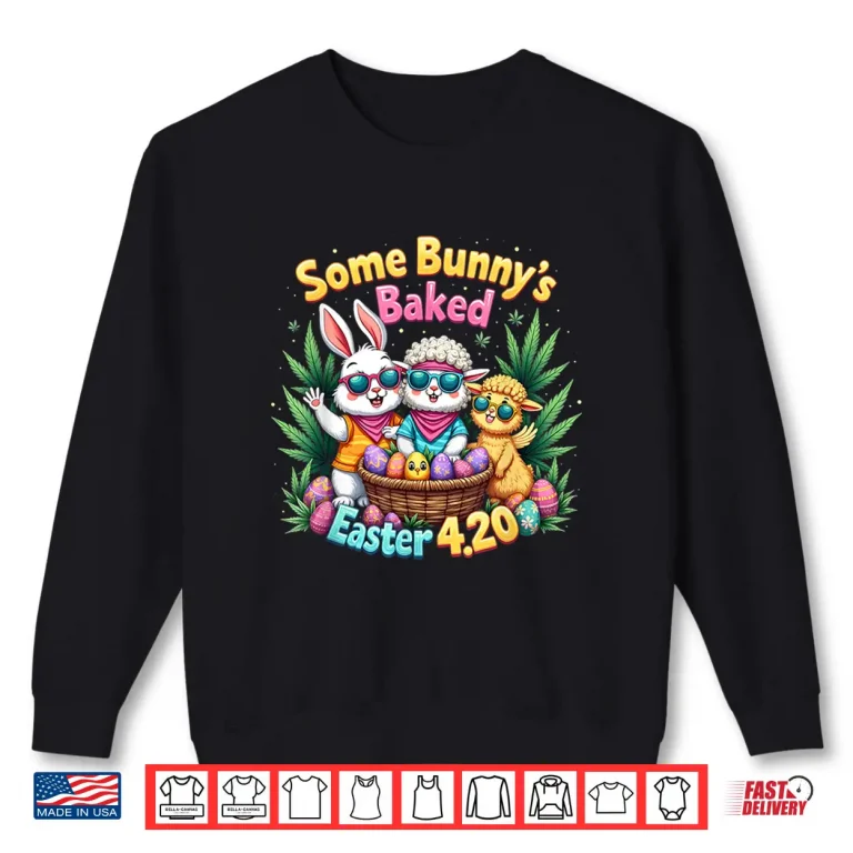 Sweatshirt Funny Weed Smoking Rabbit Cannabis 420 Day 420 Easter Bunny Shirt