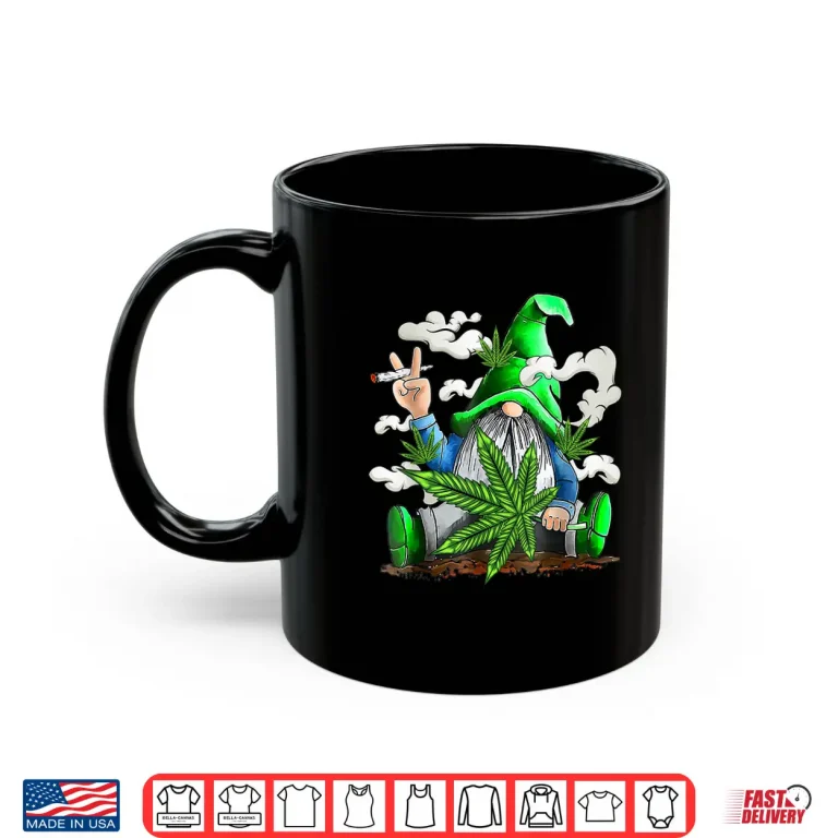 Mug Funny Weed Gnome Marijuana Pot Leaf 420 St Patricks Day Shirt