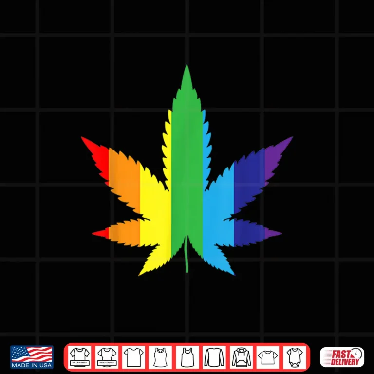 Design Marijuana Rainbow Gay Flag Weed Leaf Shirt Gay Pride Shirt