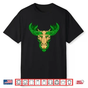 Marijuana Smoking Moose Head Hunter Chilling Weed Stoner 420 Shirt
