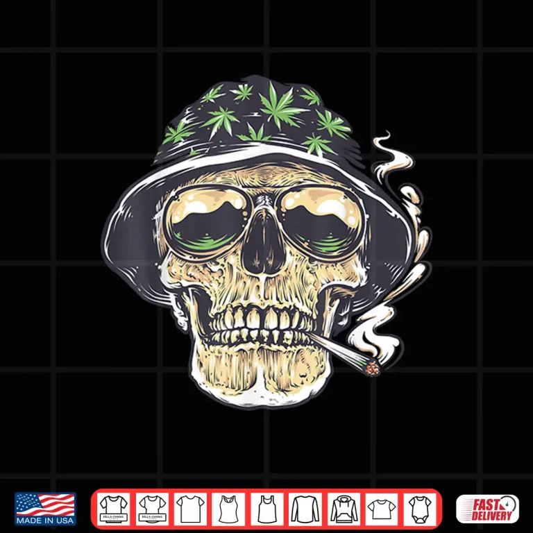 Design Marijuana Smoking Skull Camo Island Chilling Weed Stoner 420 Shirt