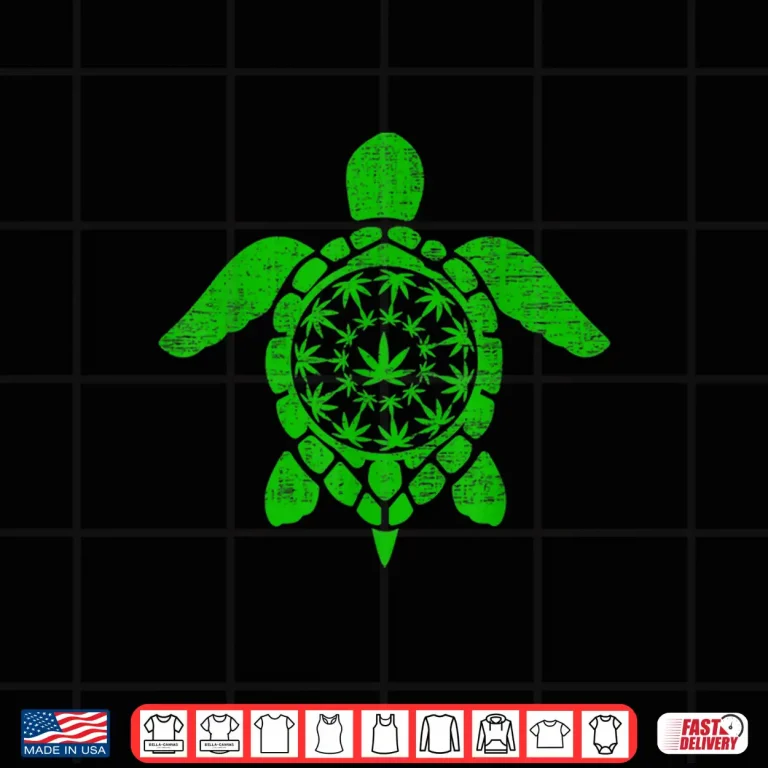 Design Sea Turtle Weed Smokers 420 Cannabis Marijuana Shirt