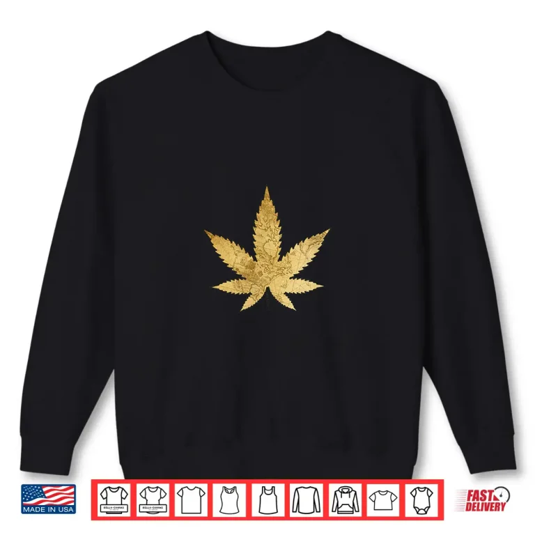 Sweatshirt 420 St. Patricks Day Gold At End of Rainbow Weed Leaf Shirt