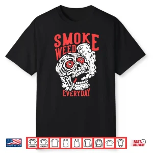 Marijuana Smoking Skull Everyday Chilling Weed Stoner 420 Shirt