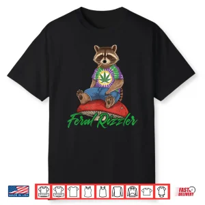 Raccoon Smoking Weed Pot Marijuana Cannabis 420 Racoon Feral Shirt