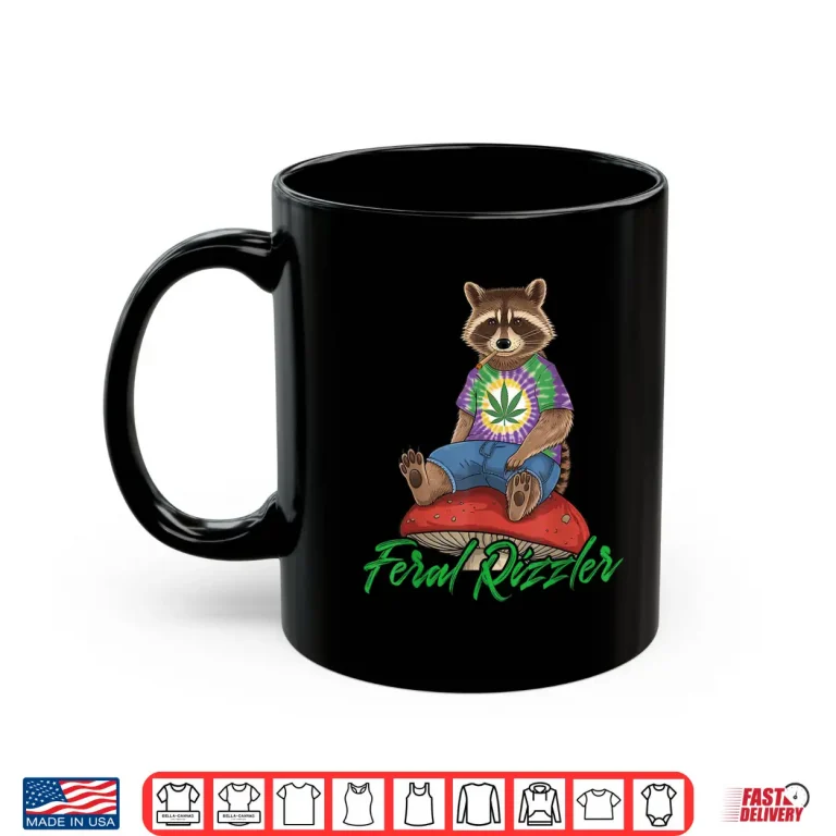Mug Raccoon Smoking Weed Pot Marijuana Cannabis 420 Racoon Feral Shirt