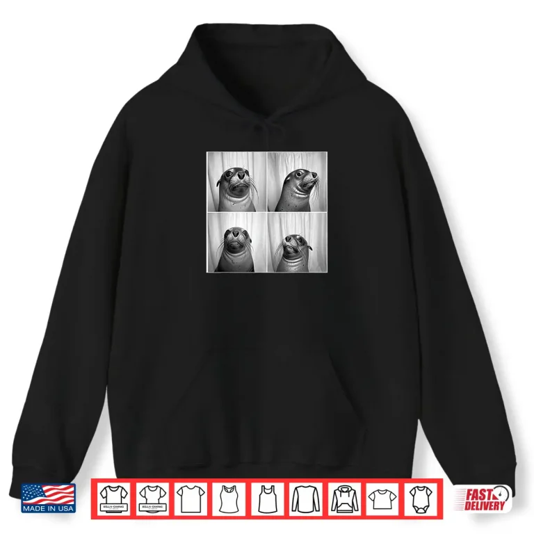 Hoodie Cute Seal Pup Face Portrait Unique Sea Animal Photobooth Shirt
