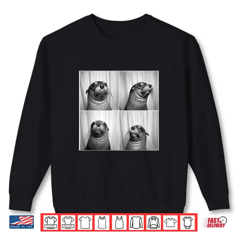 Sweatshirt Cute Seal Pup Face Portrait Unique Sea Animal Photobooth Shirt