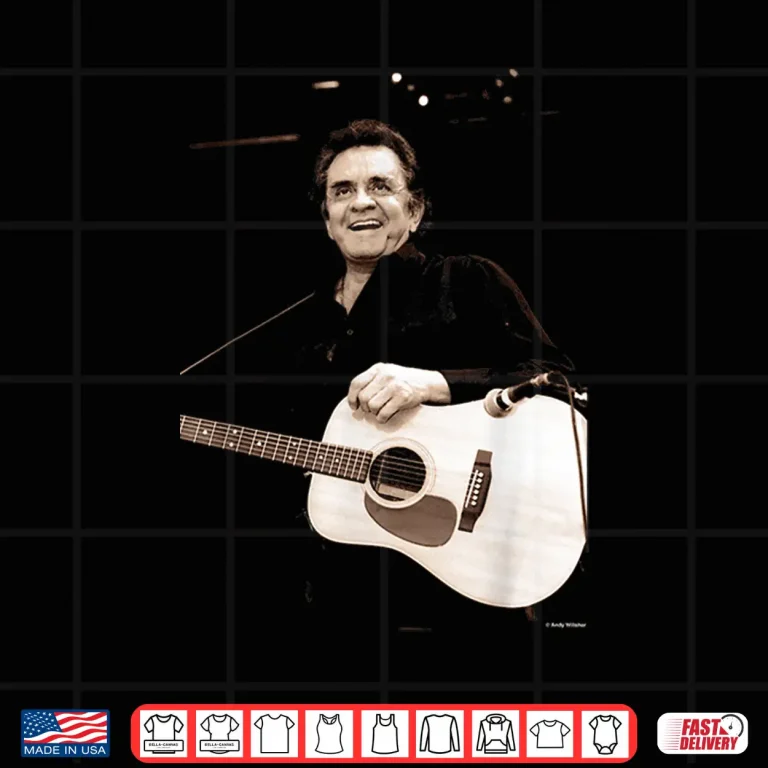 Design Johnny Cash Playing Live Glastonbury 1994 By Andy Willsher Shirt