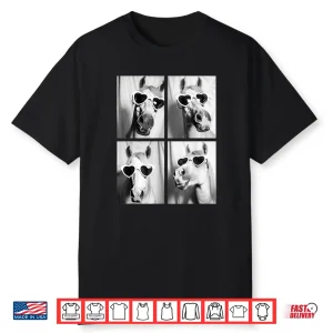 Cute Horses With Hearts Sunglasses Funny Valentine’S Day Shirt