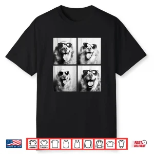 Funny Golden Retriever Dogs With Sunglasses Cute Pets Meme Shirt