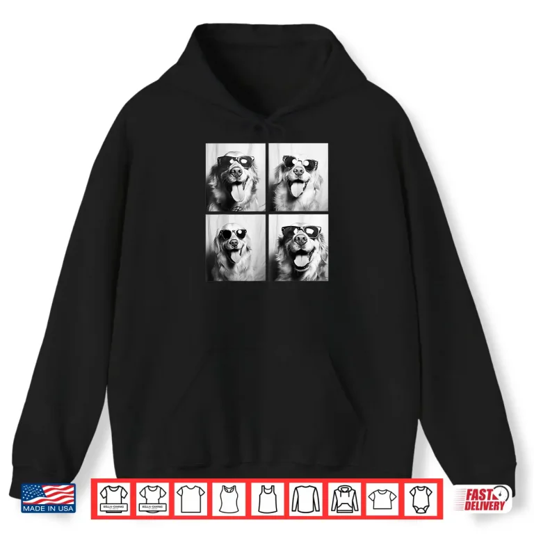 Hoodie Funny Golden Retriever Dogs with Sunglasses Cute Pets Meme Shirt
