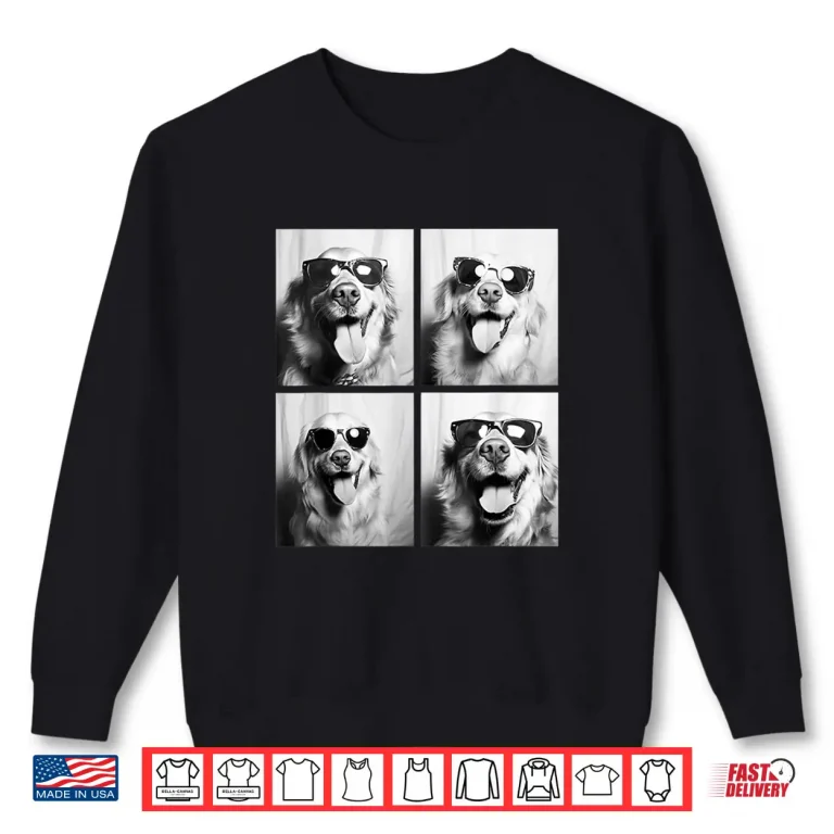 Sweatshirt Funny Golden Retriever Dogs with Sunglasses Cute Pets Meme Shirt