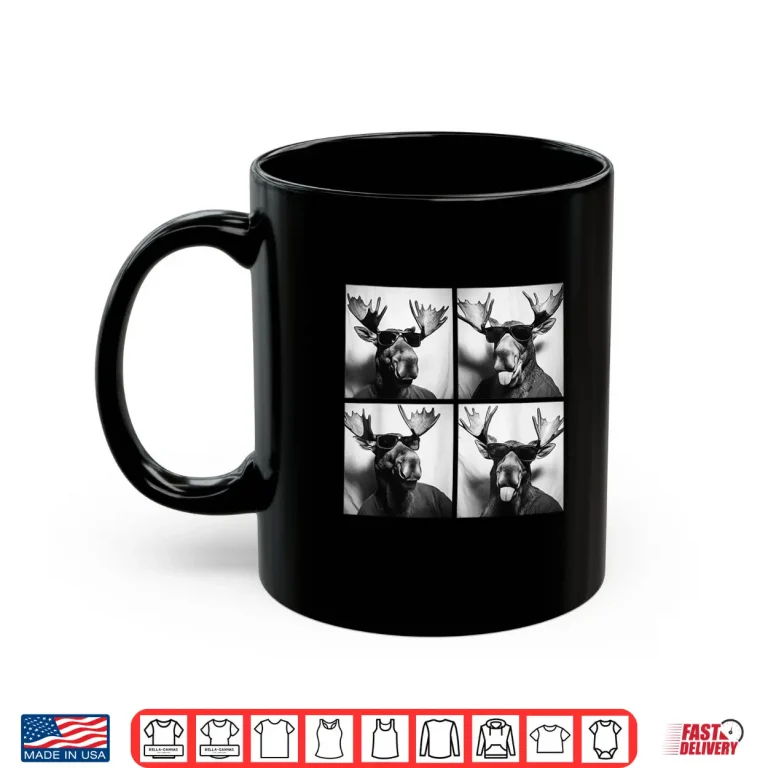 Mug Funny Moose with Sunglasses Cool Forest Animals Humor Meme Shirt