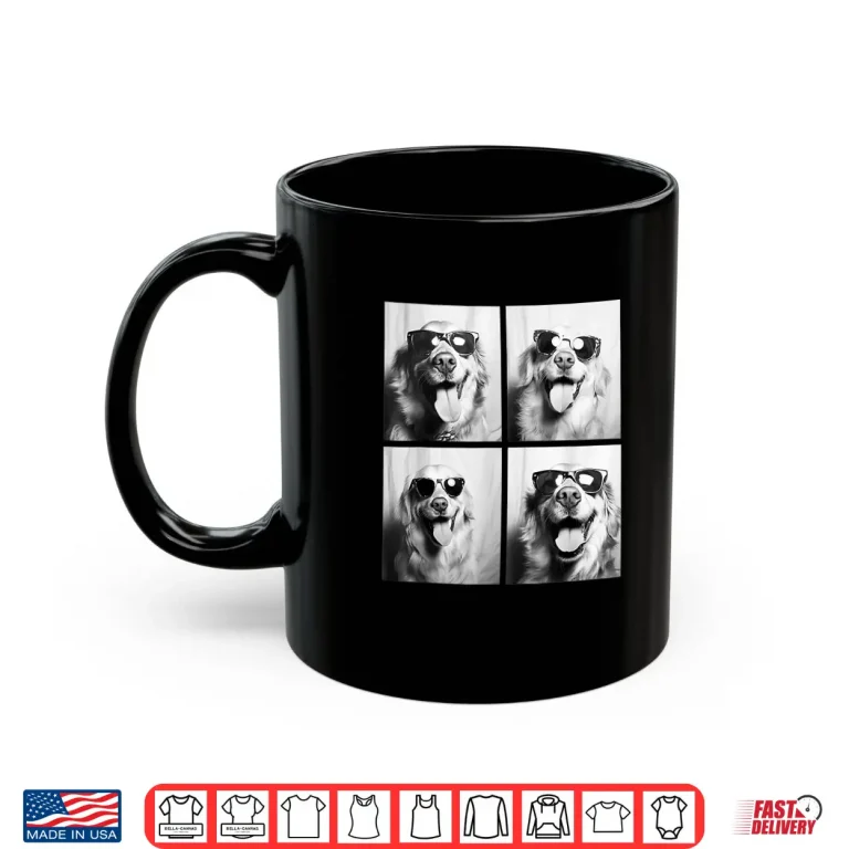 Mug Funny Golden Retriever Dogs with Sunglasses Cute Pets Meme Shirt