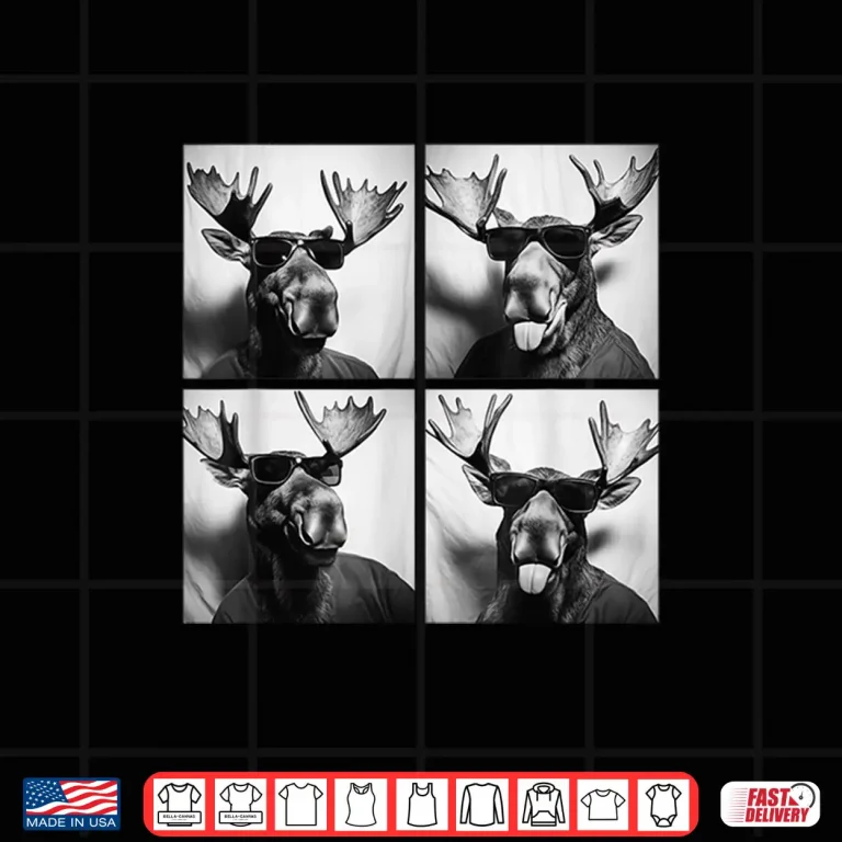 Design Funny Moose with Sunglasses Cool Forest Animals Humor Meme Shirt