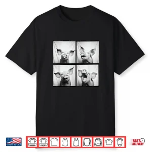 Happy Pig Face Portrait Hog Farmer Funny Farm Animal Shirt