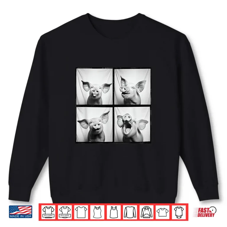 Sweatshirt Happy Pig Face Portrait Hog Farmer Funny Farm Animal Shirt