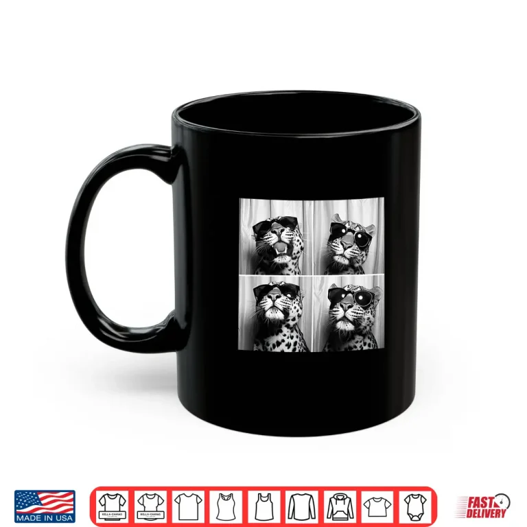 Mug Leopard Face Wearing Sunglasses Funny Animal Leopard Graphic Shirt