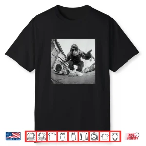 Retro Hip Hop Monkey Street Art Graphic Shirt