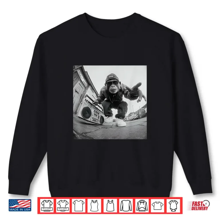 Sweatshirt Retro Hip Hop Monkey Street Art Graphic Shirt