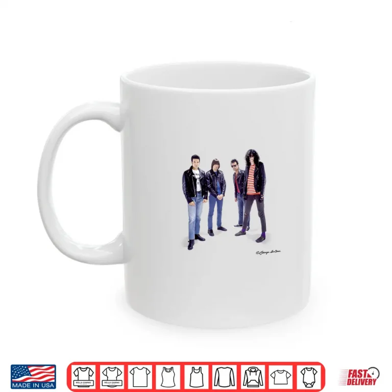 Mug Ramones Punk Band Portrait With Clement Burke George DuBose Shirt