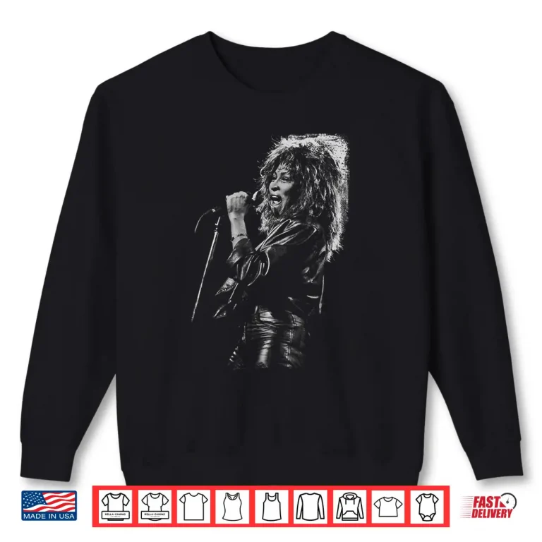 Sweatshirt Tina Turner Singing Live BW By Stephen Wright Shirt