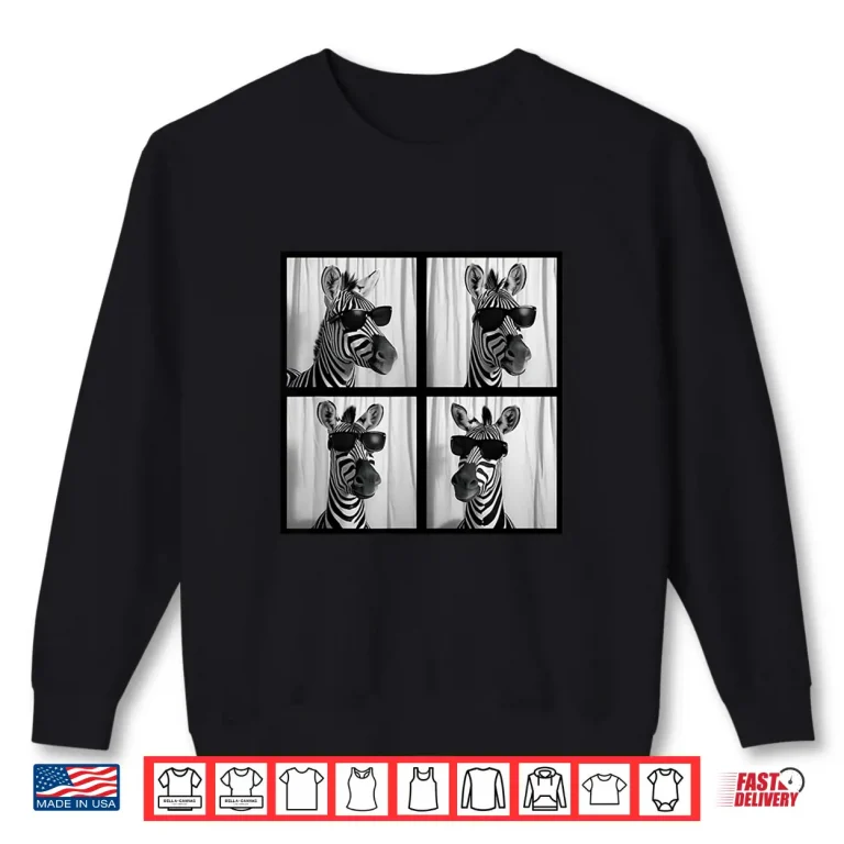 Sweatshirt Zebra With Sunglasses Zoo Lover Funny Safari Animal Photo Shirt