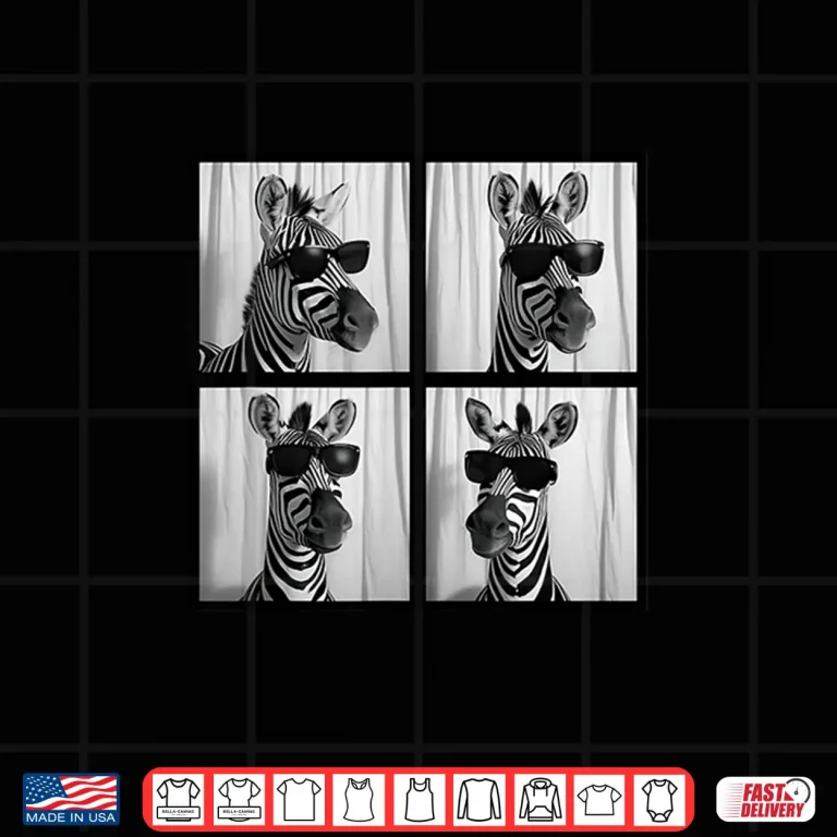 Design Zebra With Sunglasses Zoo Lover Funny Safari Animal Photo Shirt