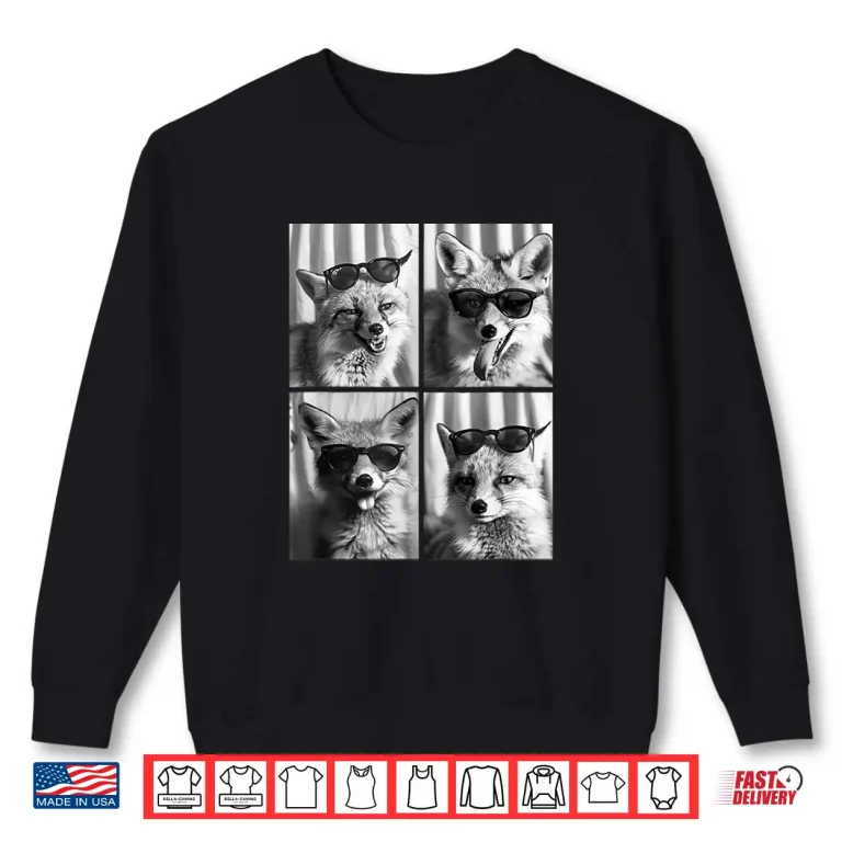 Sweatshirt Cute Foxes with Sunglasses Cool Fox Animals Photo Booth Shirt