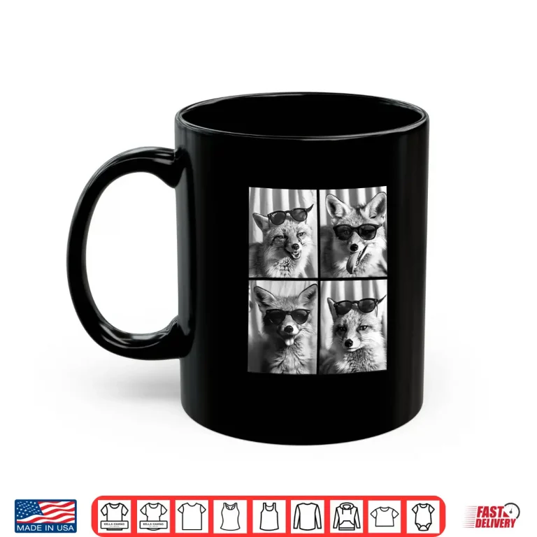 Mug Cute Foxes with Sunglasses Cool Fox Animals Photo Booth Shirt