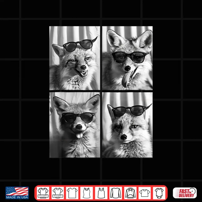 Design Cute Foxes with Sunglasses Cool Fox Animals Photo Booth Shirt