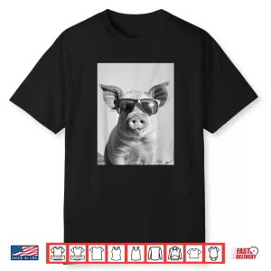 Cute Pig With Sunglasses Cool Farm Animal Photo Booth Shirt
