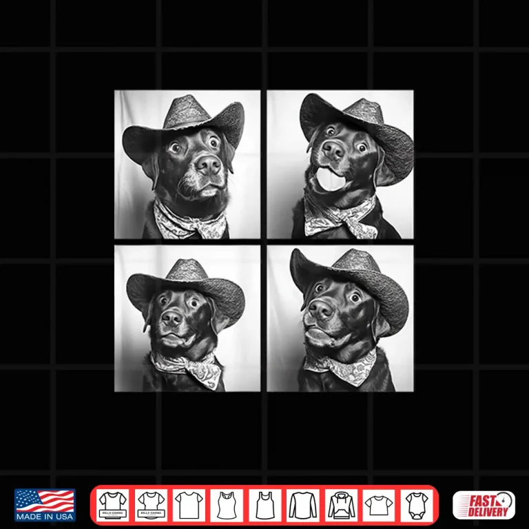 Design Cute Labradors Retriever Western Cowboy Dogs Photo Booth Shirt