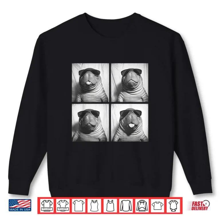 Funny Manatee With Sunglasses Photo Booth Animal Humor Meme Shirt 2 Sweatshirt Funny Manatee with Sunglasses Photo Booth Animal Humor Meme Shirt