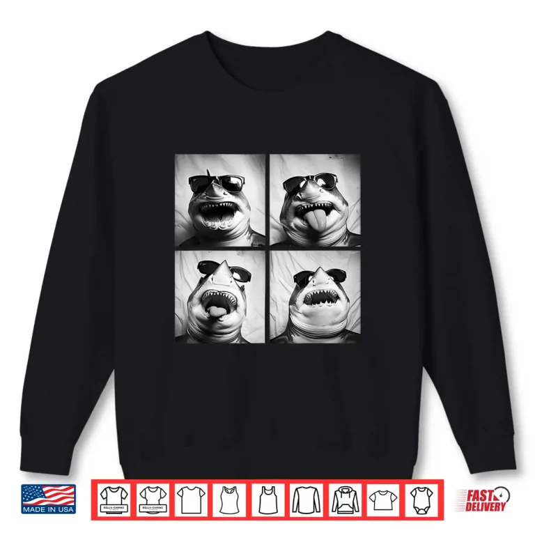 Sweatshirt Funny Sharks with Sunglasses Cool Marine Animals Humor Meme Shirt