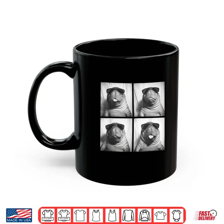 Funny Manatee With Sunglasses Photo Booth Animal Humor Meme Shirt 3 Mug Funny Manatee with Sunglasses Photo Booth Animal Humor Meme Shirt