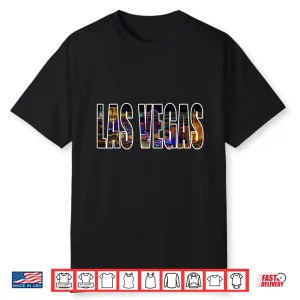 Las Vegas Nevada Urban Skyline Photography Font Shirt