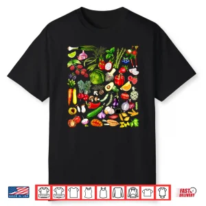 Cottagecore Vintage Vegetables Art Veggie Vegan Gardening Shirt