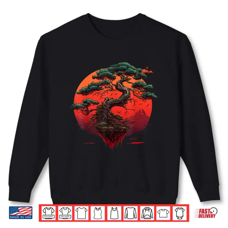 Sweatshirt Bonsai Tree Japanese Zen Buddhist Enso Circle Graphic Shirt