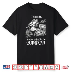 Going In The Compost Funny Frog Gardening Modern Graphic Shirt